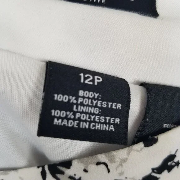 Nue Options Skirt Black And White Size 12P Flared Flouncy - Picture 7 of 7